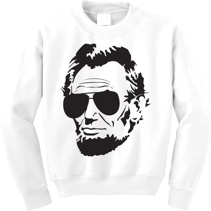 Abe Lincoln Funny Abraham Lincoln Portrait With Sunglasses Kids Sweatshirt