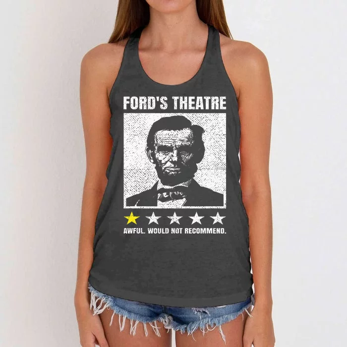 Abraham Lincoln Ford's Theatre Awful Would Not Recommend Women's Knotted Racerback Tank