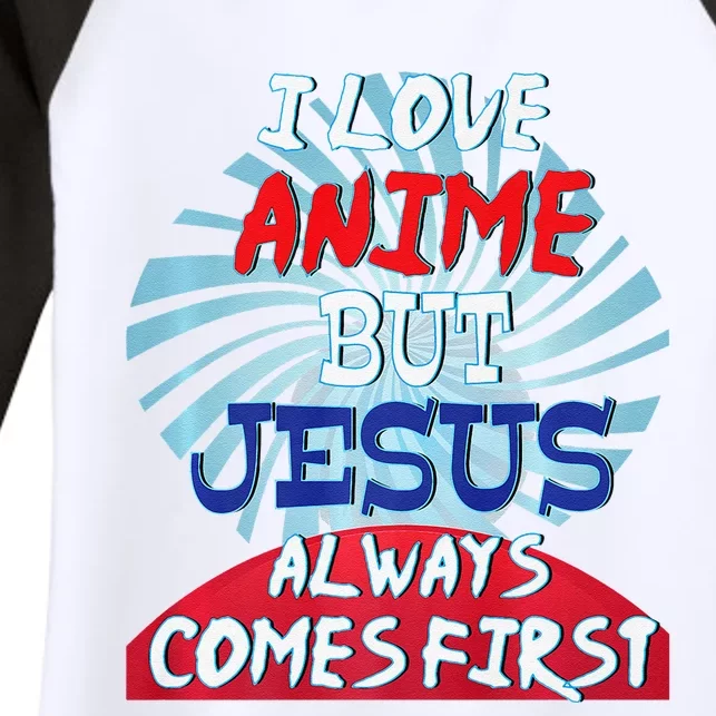 Anime Lover Funny Christian Jesus Otaku Weaboo Gift Women's Tri-Blend 3/4-Sleeve Raglan Shirt