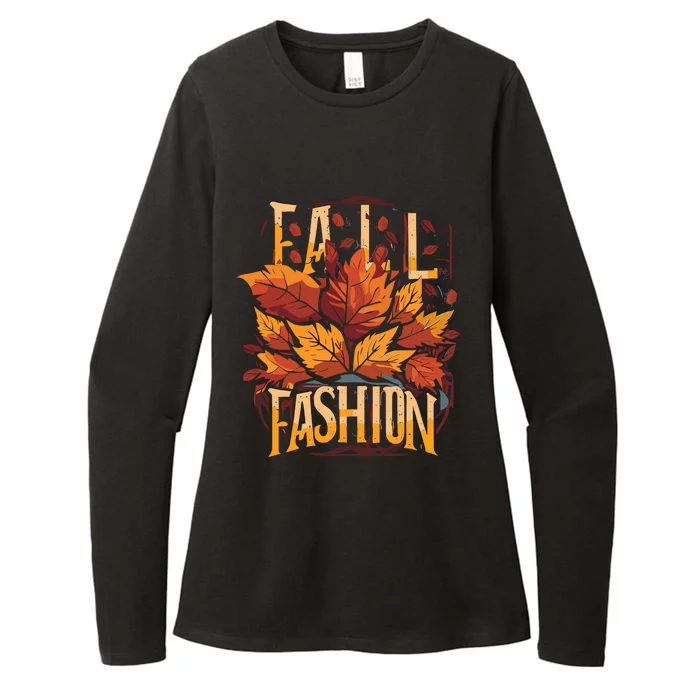 Autumn Leaves Fashion Womens CVC Long Sleeve Shirt