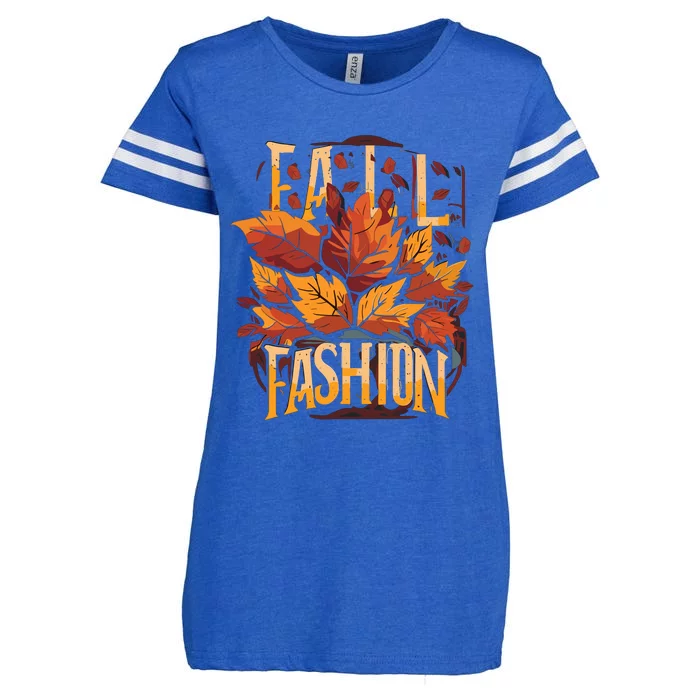 Autumn Leaves Fashion Enza Ladies Jersey Football T-Shirt