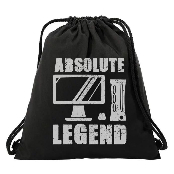 Absolute Legend Funny Video Game Player Quote PC Gaming Rig Drawstring Bag