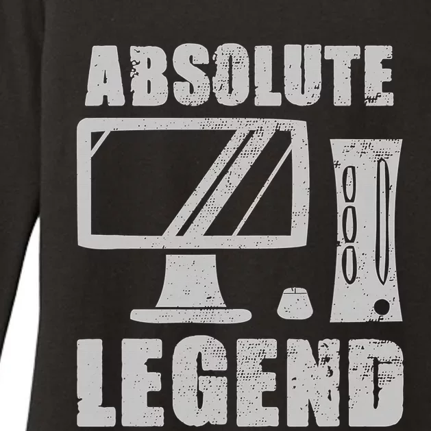 Absolute Legend Funny Video Game Player Quote PC Gaming Rig Womens CVC Long Sleeve Shirt