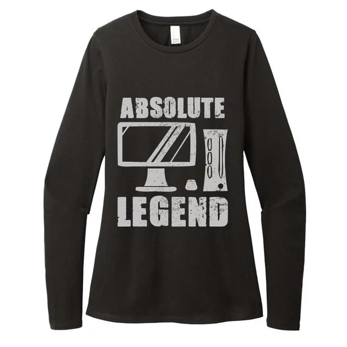 Absolute Legend Funny Video Game Player Quote PC Gaming Rig Womens CVC Long Sleeve Shirt