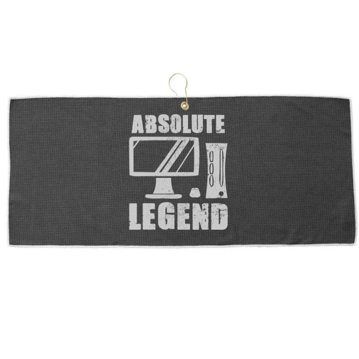 Absolute Legend Funny Video Game Player Quote PC Gaming Rig Large Microfiber Waffle Golf Towel