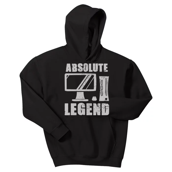 Absolute Legend Funny Video Game Player Quote PC Gaming Rig Kids Hoodie