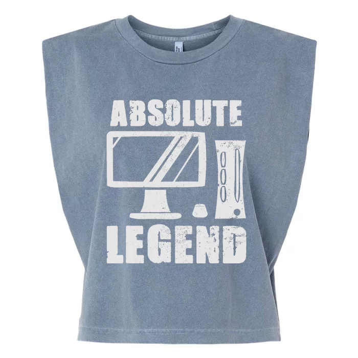 Absolute Legend Funny Video Game Player Quote PC Gaming Rig Garment-Dyed Women's Muscle Tee