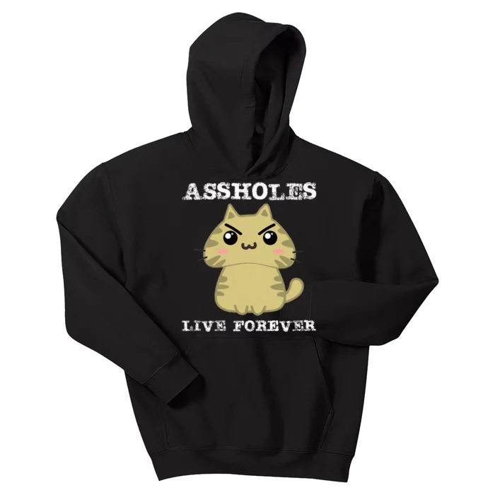 Assholes Live Forever Funny Jerk Husband Kids Hoodie