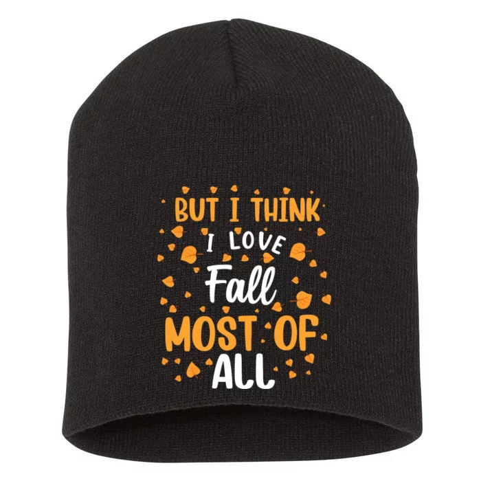 Autumn Love Fall Season Graphic Short Acrylic Beanie