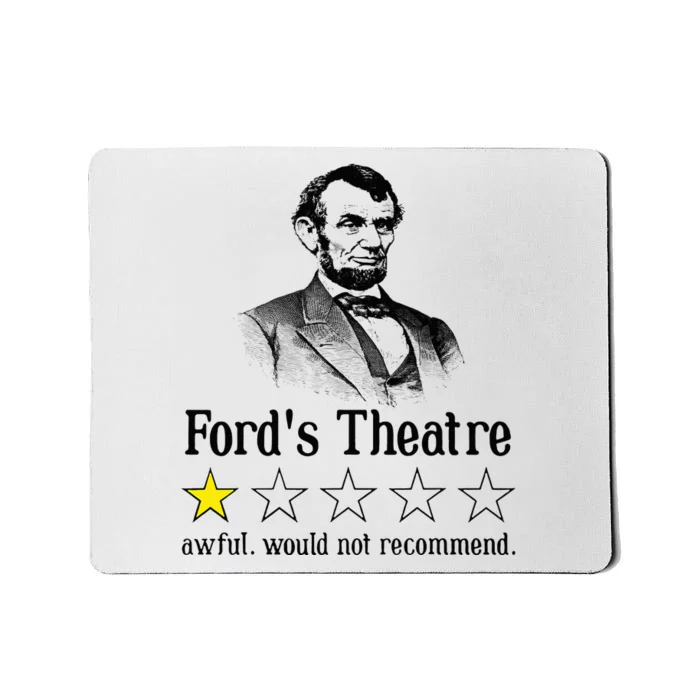 Abraham Lincoln Ford's Theatre Rating Mousepad