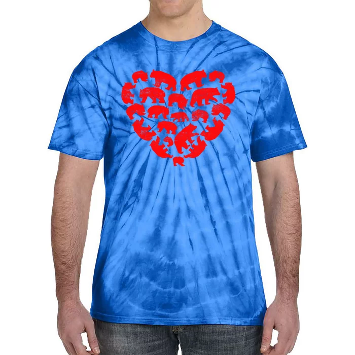 Animals Lover Funny Panda Bear Heart Valentine's Day Gift Tie-Dye T-Shirt