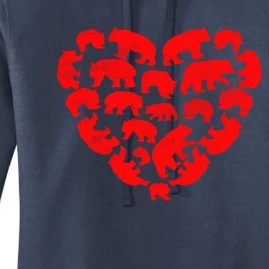 Animals Lover Funny Panda Bear Heart Valentine's Day Gift Women's Pullover Hoodie