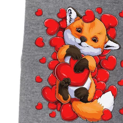 Animal Lovers Fox Heart Valentine's Days Doggie 3-End Fleece Hoodie