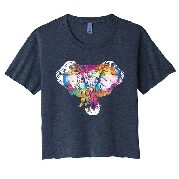 Animal Lover Gift Africa Safari Zoo Keeper Elephant Women's Crop Top Tee