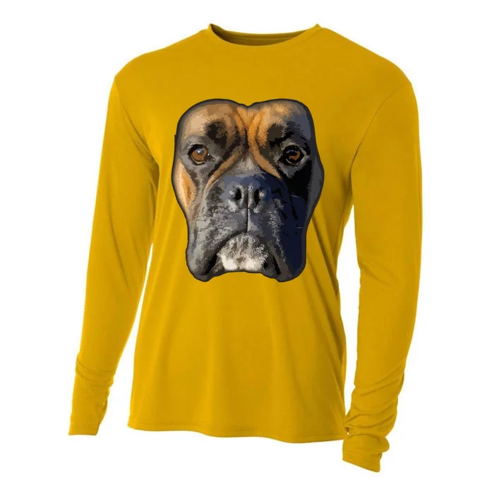 Animal Lover Gift Boxer Face Funny Dog Lovers Cooling Performance Long Sleeve Crew