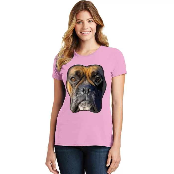 Animal Lover Gift Boxer Face Funny Dog Lovers Women's T-Shirt