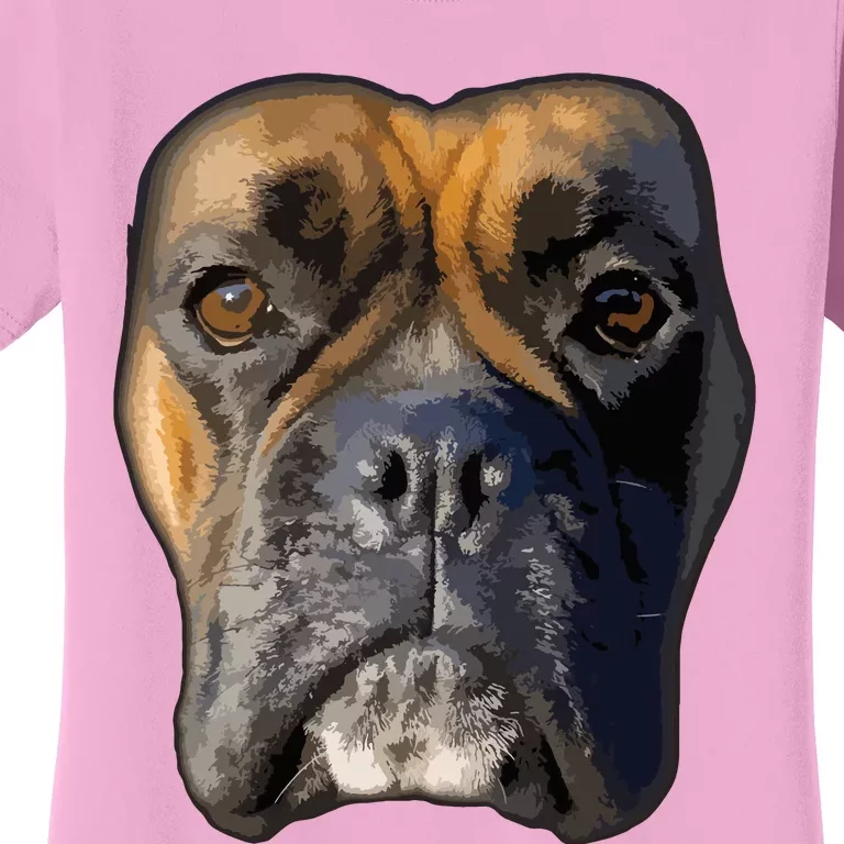 Animal Lover Gift Boxer Face Funny Dog Lovers Women's T-Shirt