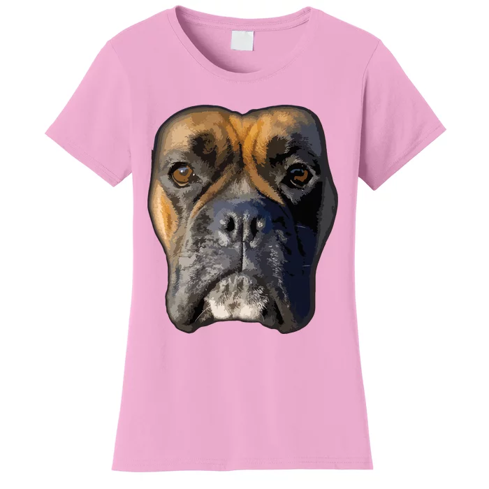 Animal Lover Gift Boxer Face Funny Dog Lovers Women's T-Shirt