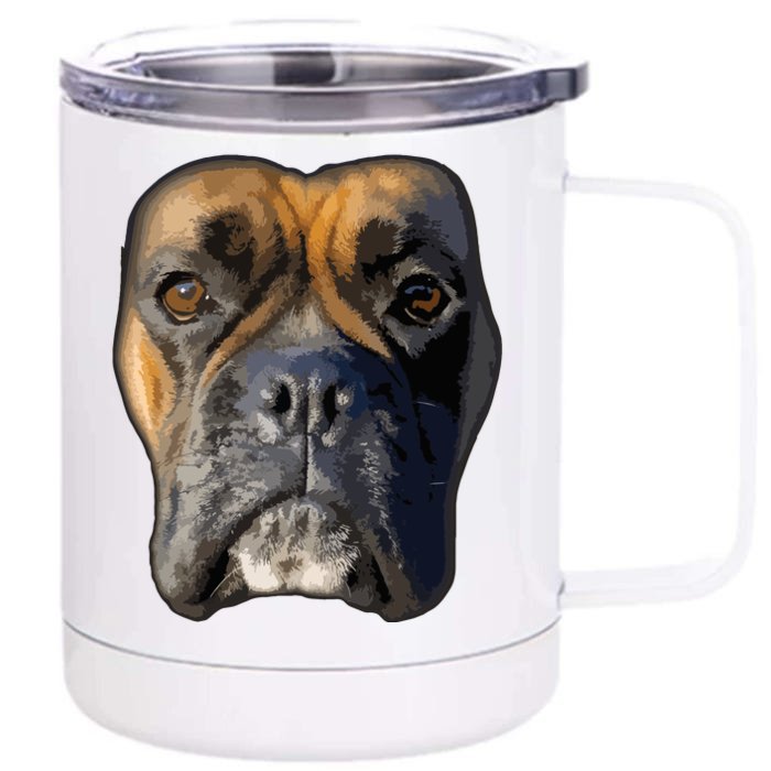 Animal Lover Gift Boxer Face Funny Dog Lovers Front & Back 12oz Stainless Steel Tumbler Cup