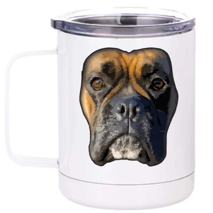 Animal Lover Gift Boxer Face Funny Dog Lovers Front & Back 12oz Stainless Steel Tumbler Cup