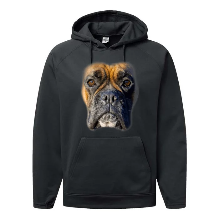 Animal Lover Gift Boxer Face Funny Dog Lovers Tshirt Performance Fleece Hoodie