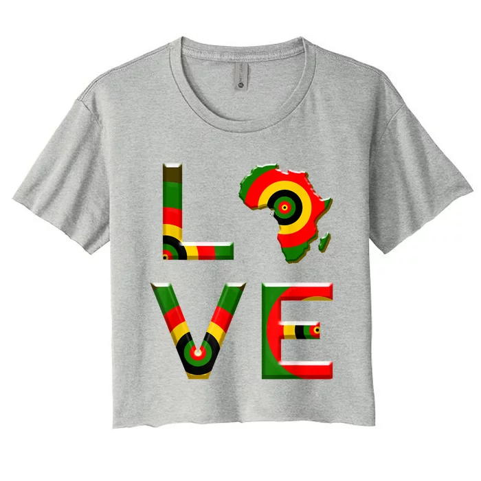 Africa Love Gift African American History Gift Women's Crop Top Tee