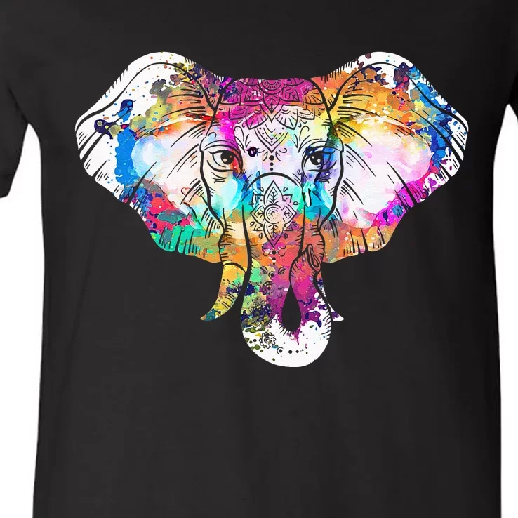 Animal Lover Gift Africa Safari Zoo Keeper Elephant V-Neck T-Shirt