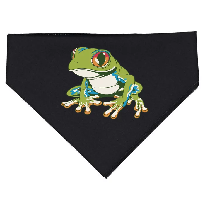 Animal Lover Green Frog USA-Made Doggie Bandana