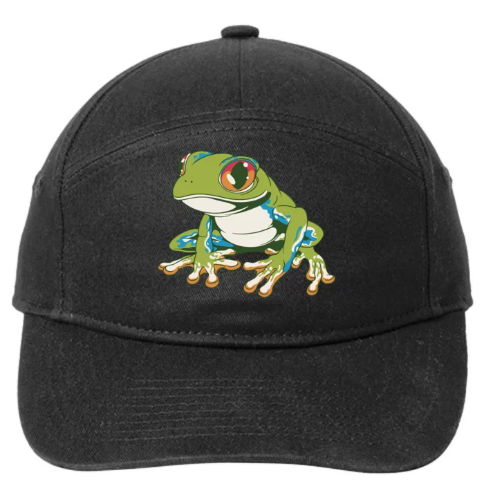 Animal Lover Green Frog 7-Panel Snapback Hat