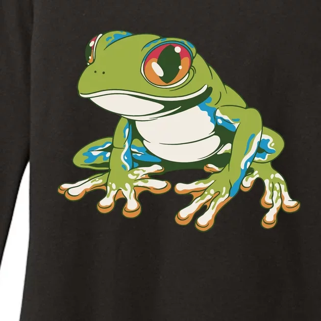 Animal Lover Green Frog Womens CVC Long Sleeve Shirt