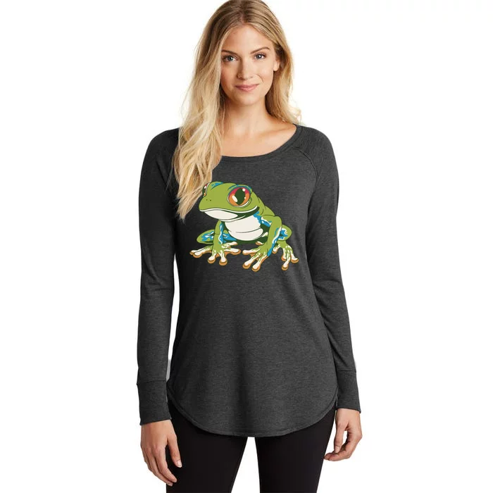 Animal Lover Green Frog Women's Perfect Tri Tunic Long Sleeve Shirt