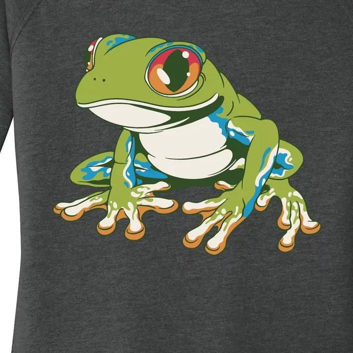 Animal Lover Green Frog Women's Perfect Tri Tunic Long Sleeve Shirt