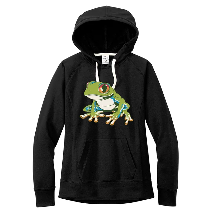 Animal Lover Green Frog Women's Fleece Hoodie