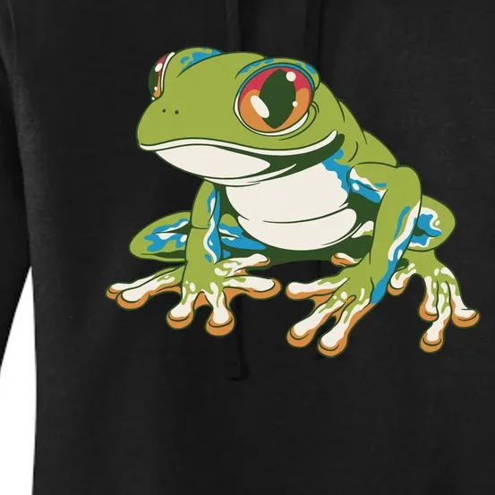 Animal Lover Green Frog Women's Pullover Hoodie