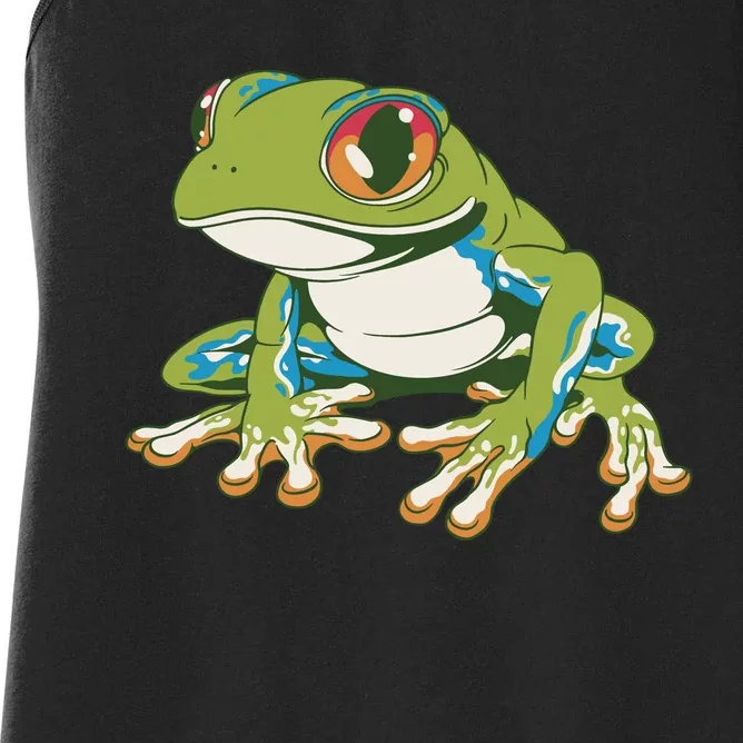 Animal Lover Green Frog Women's Racerback Tank