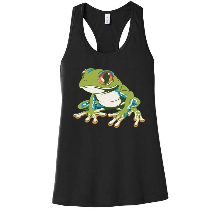 Animal Lover Green Frog Women's Racerback Tank