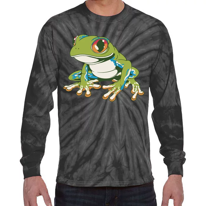 Animal Lover Green Frog Tie-Dye Long Sleeve Shirt