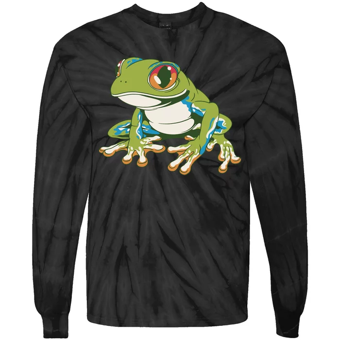 Animal Lover Green Frog Tie-Dye Long Sleeve Shirt