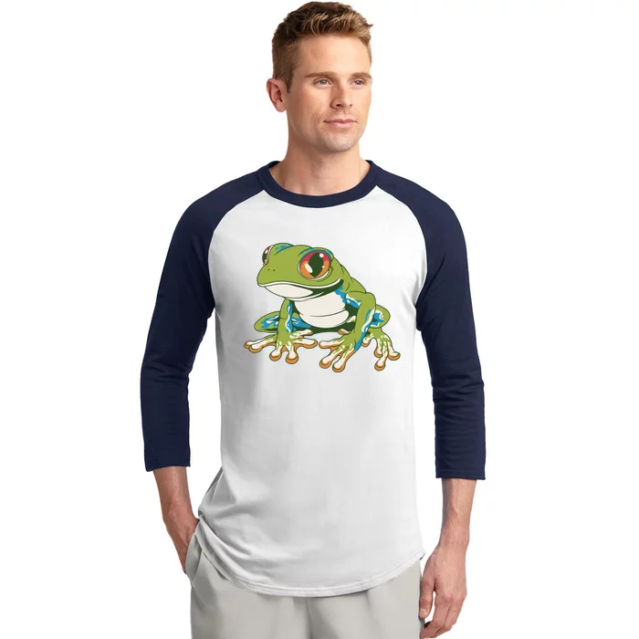 Animal Lover Green Frog Baseball Sleeve Shirt