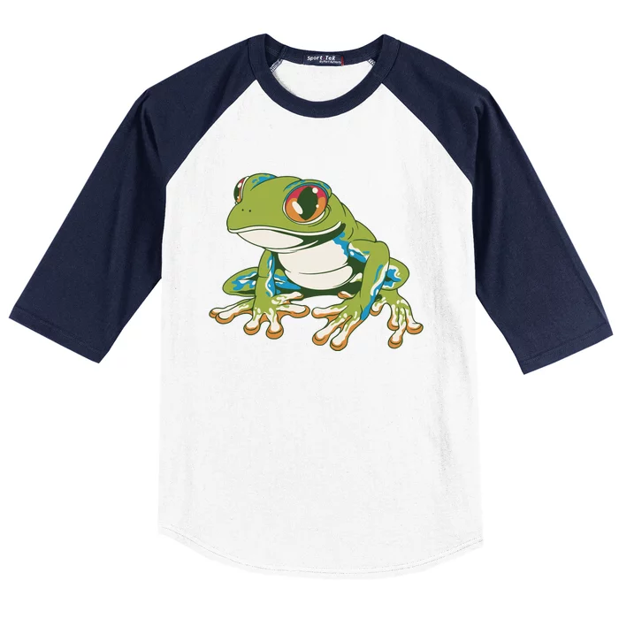 Animal Lover Green Frog Baseball Sleeve Shirt