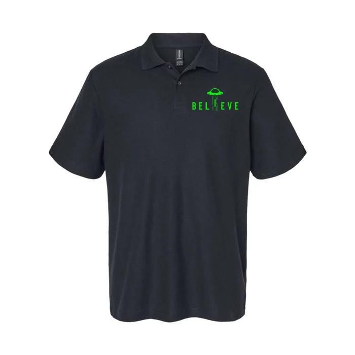 Alien Lover Gifts Ufo Abduction Believe Softstyle Adult Sport Polo