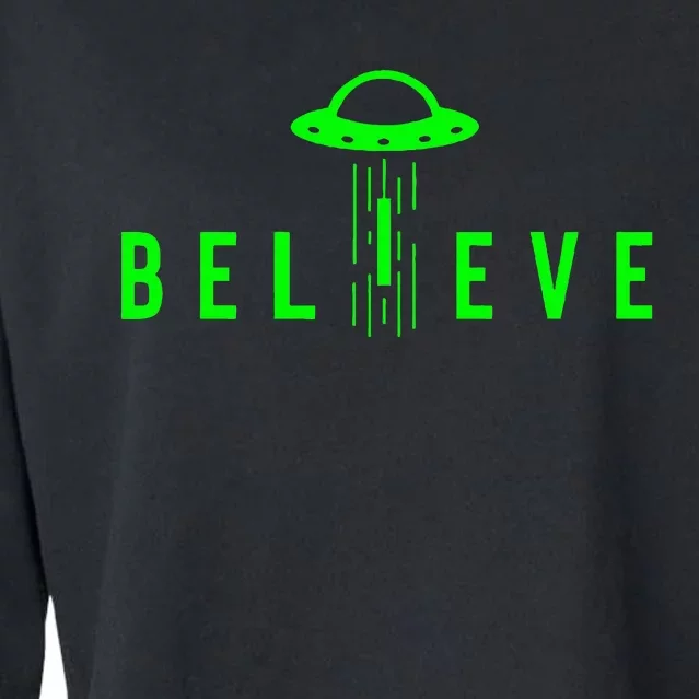 Alien Lover Gifts Ufo Abduction Believe Cropped Pullover Crew