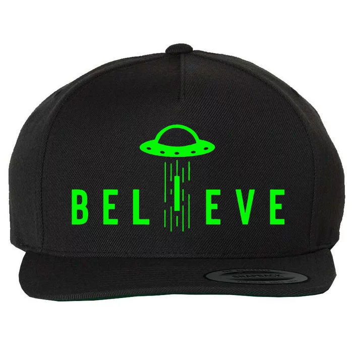 Alien Lover Gifts Ufo Abduction Believe Wool Snapback Cap