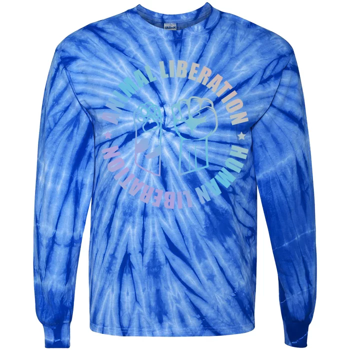 Animal Liberation Gift Animal Rights Activists Climate Gift Tie-Dye Long Sleeve Shirt