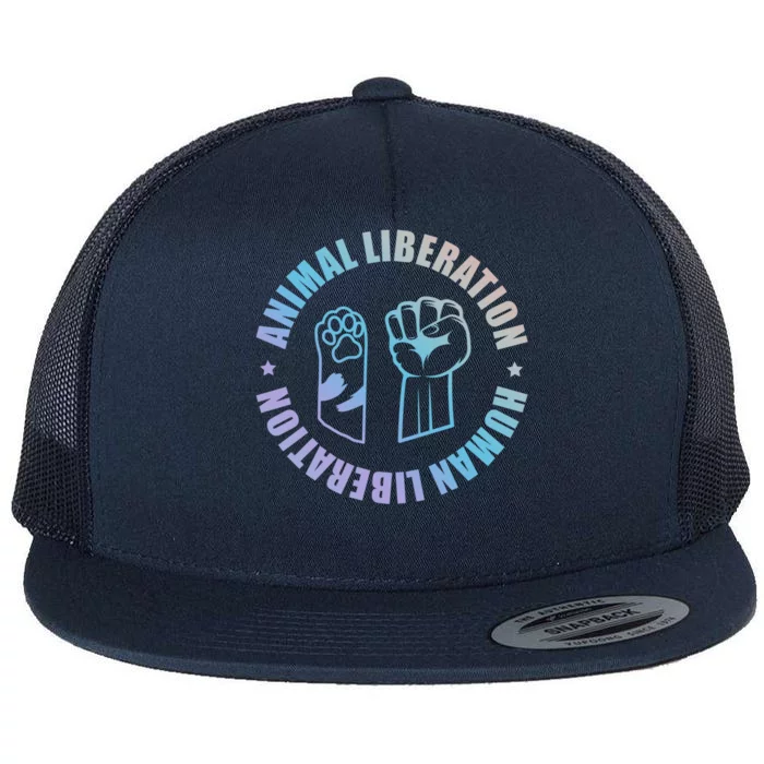 Animal Liberation Gift Animal Rights Activists Climate Gift Flat Bill Trucker Hat