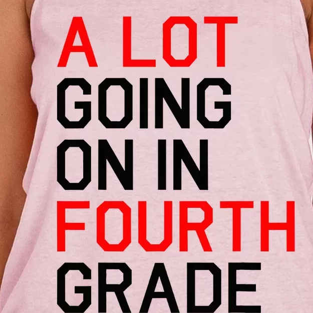 A Lot Going On In Fourth Grade For Teacher And Student Women's Knotted Racerback Tank