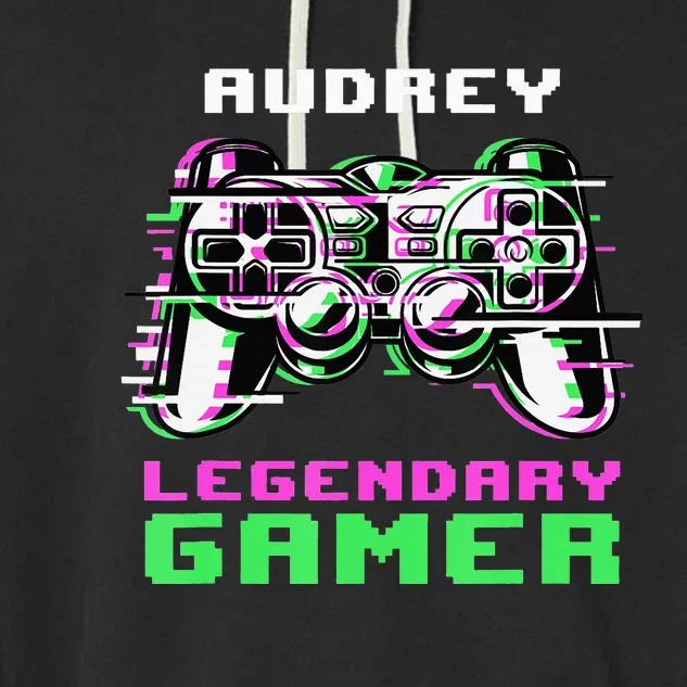 Audrey Legendary Gamer Personalized Garment-Dyed Fleece Hoodie