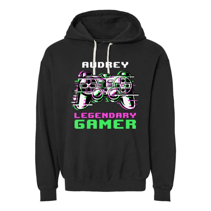 Audrey Legendary Gamer Personalized Garment-Dyed Fleece Hoodie