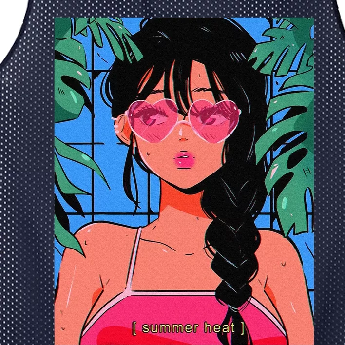 Anime Lofi Girl Vaporwave Egirl Aesthetic Japanese Otaku Mesh Reversible Basketball Jersey Tank