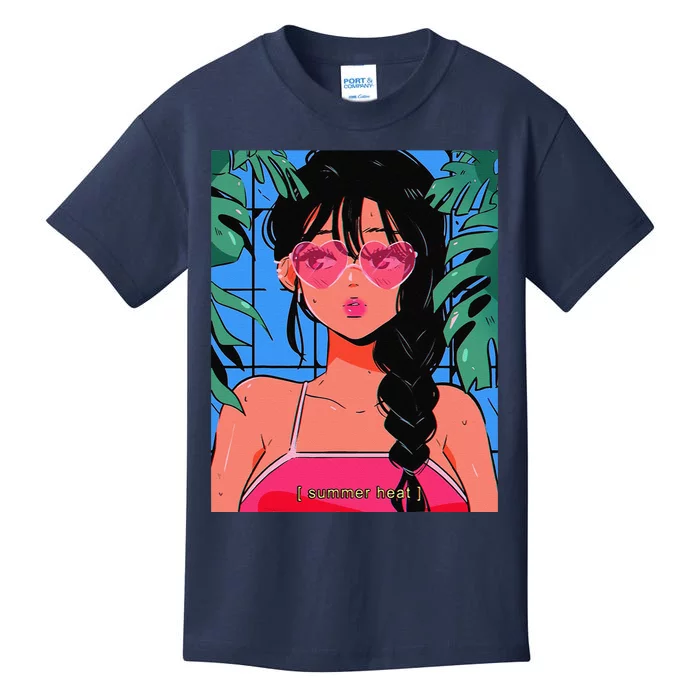Anime Lofi Girl Vaporwave Egirl Japanese Otaku Kids T-Shirt |